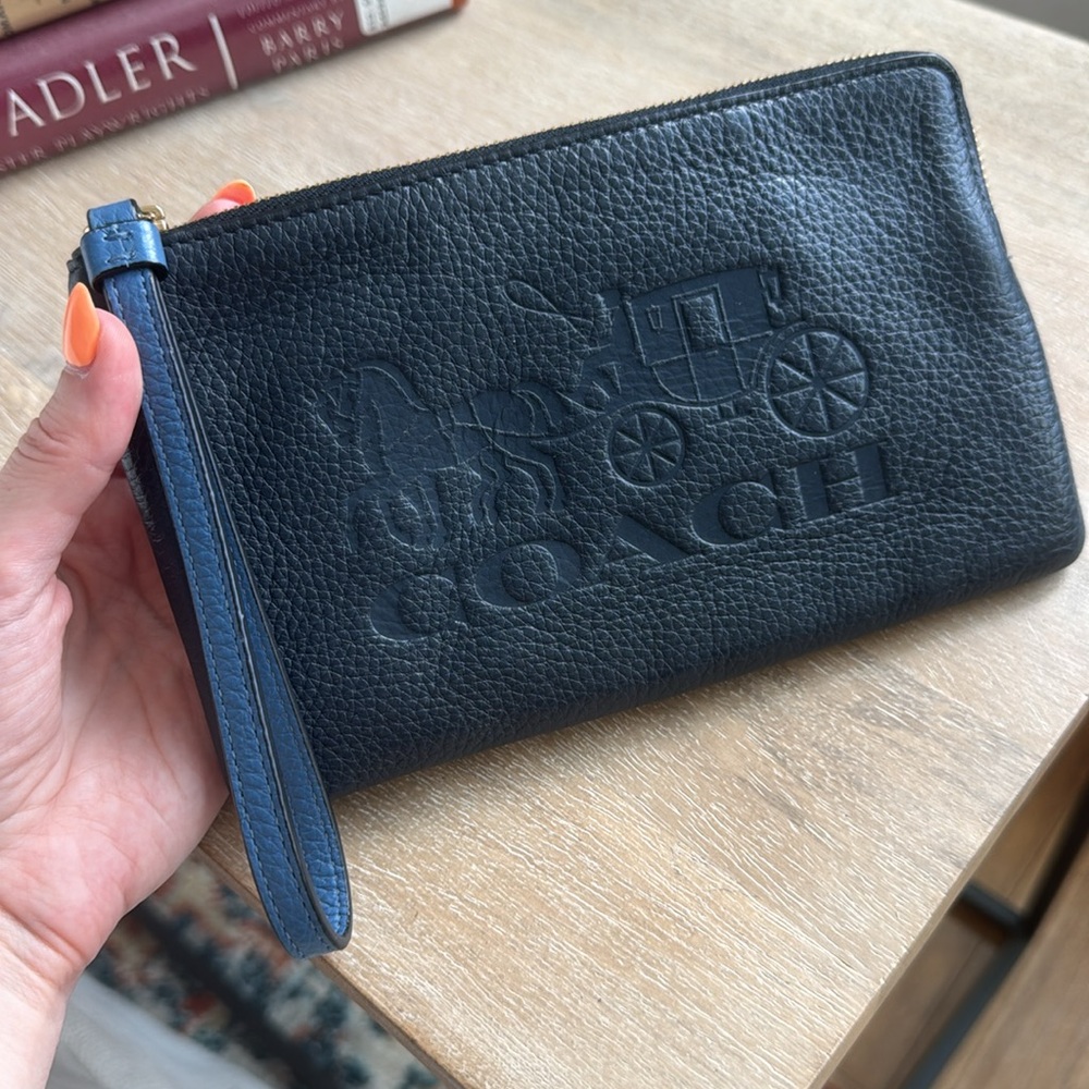 Coach Navy Wristlet
